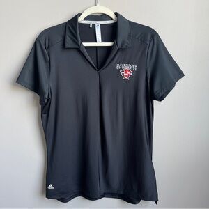Davenport University Panthers Polo Shirt Women's Large Black Red Adidas Sporty
